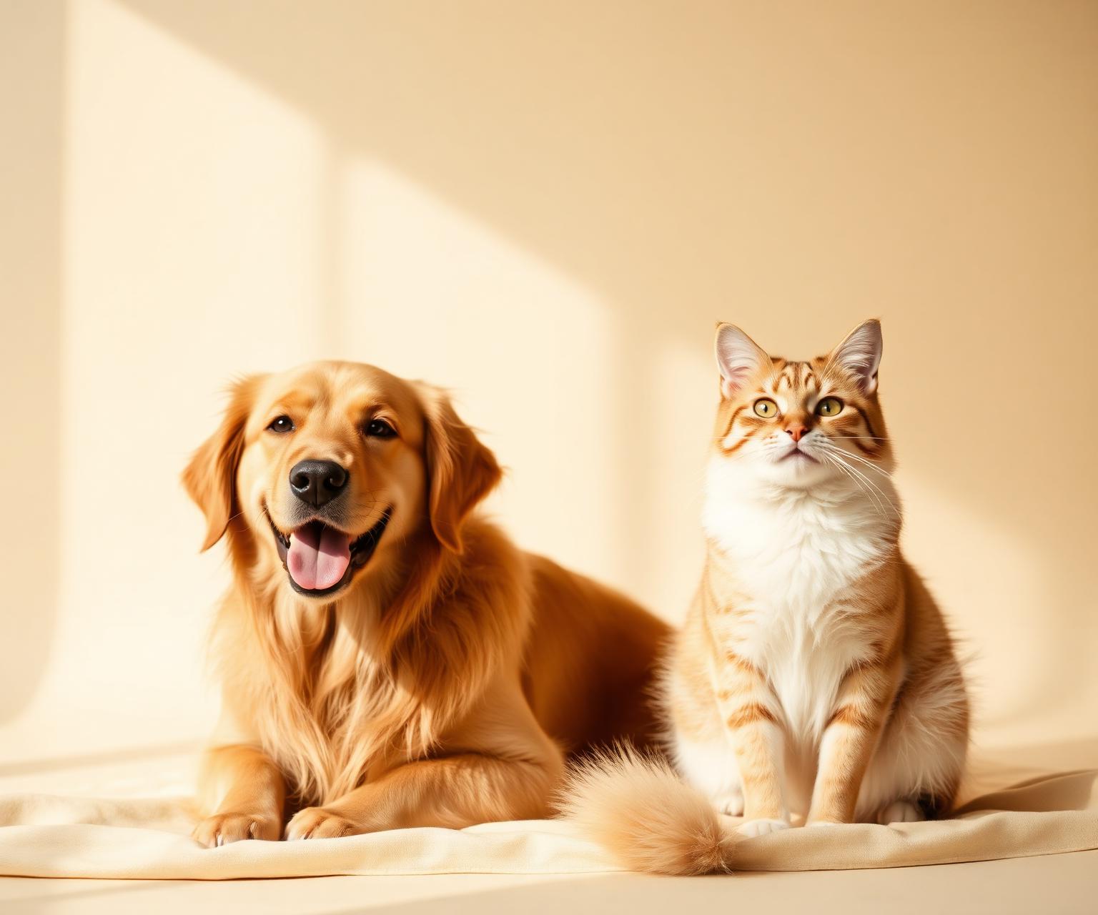 Perro y gato felices